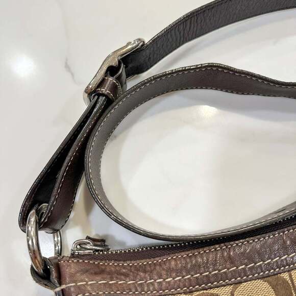 Coach Chelsea Signature Brown Canvas Hobo Shoulder Bag Y2K - Picture 7 of 14